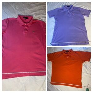 Set Of 3 U.S Polo Assn. Solid Color Short Sleeve Collared Shirt Bundle